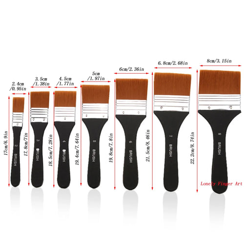 1/3/4/7Pcs Flat Paint Brushes for Acrylic Painting, Oil Art Paint Brushes Set, Craft Paint Brushes for Applying Gesso, Acrylic P